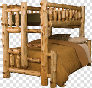 Cedar Log Bunk Bed   Cedar Log Bunk Beds  HD Png Download