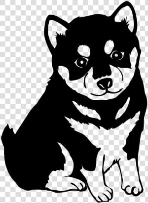 Shiba Inu  Dog  Puppy  Cute  Japan   Shiba Inu Clipart Black  HD Png Download