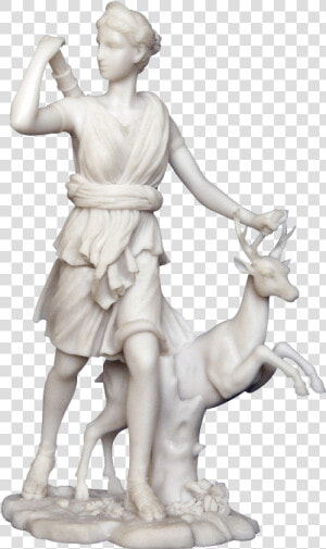 Goddess Artemis With Deer Statue  HD Png Download