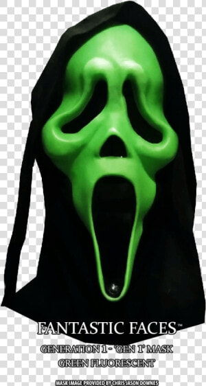 Fluorescent Green Fantastic Faces Ghostface Mask   Ghostface Green Mask  HD Png Download