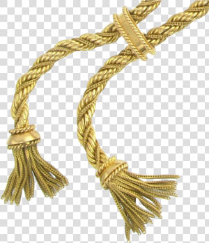 Vintage French 18k Gold Twisted Rope Chain Double Tassel   18k Gold Rope Tassel Necklace  HD Png Download