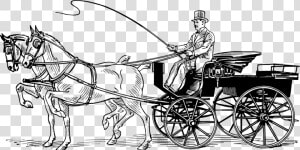 Wagon Vector Horse Buggy   Horse Car Clipart Black And White  HD Png Download