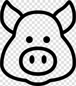 Pig   Pig Head Clipart Black And White  HD Png Download