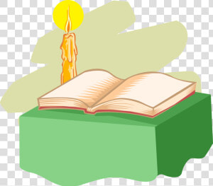 Vector Illustration Of Religious Good Book Holy Bible   Vector Bible With Candle Clipart  HD Png Download