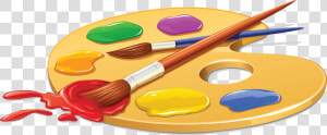 Palette Painting Brush Clip Art   Palette Paint Brush Clip Art  HD Png Download