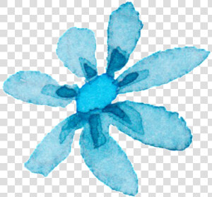 Light Blue Watercolor Hand Painted Flowers Decorative   Illustration  HD Png Download