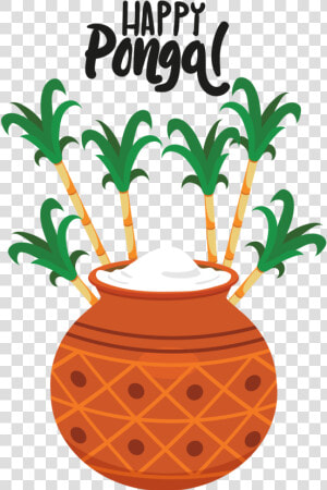 Transparent Pongal Pineapple Flowerpot Ananas For Thai   Sathya Sai Pongal Wishes  HD Png Download