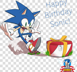 Happy Birthday Sonic   Sonic 25th Anniversary Speed Painting  HD Png Download