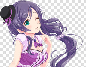 Nozomi Tojo Png   Sexy Purple Haired Anime Girl  Transparent Png