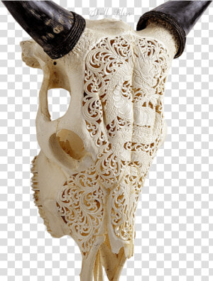 Carved Cow Skull   Carving  HD Png Download