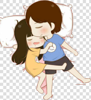  cuddle  love  sleep  freetoedit   Cuddling Sleep Together Cartoon  HD Png Download