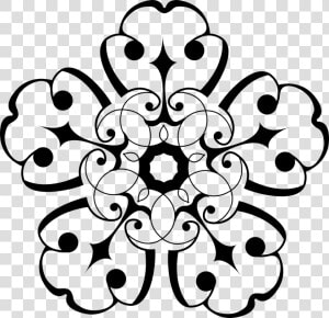 White And Black Ornamental Flower Flower Flower   Flower Clip Art Free Black And White  HD Png Download