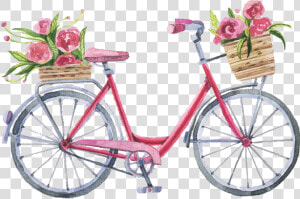 Bicicletta   Bicycle With Flowers Png  Transparent Png