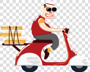 Pizza Fast Food Motorcycle Ride A To   Motorcycle Picture Transparent Cartoon  HD Png Download