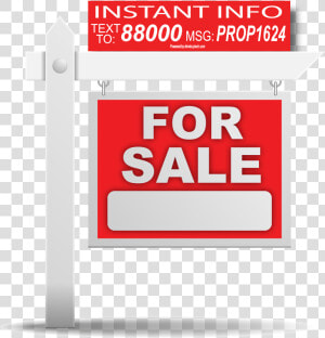 Real Estate For Sale Sign With Text Message Code Rider   Sale Sign Png  Transparent Png