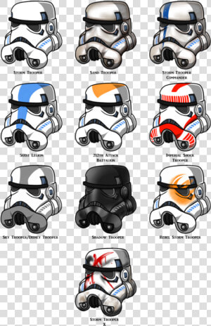 Stormtrooper Helmet Clipart   Different Colored Stormtroopers  HD Png Download