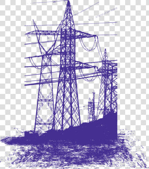 Euclidean Electricity High Transmission Pole Vector   Electric Tower Vector  HD Png Download