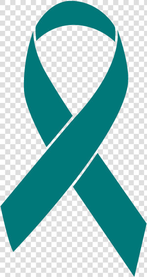 Teal Colored Ovarian Cancer Ribbon  HD Png Download