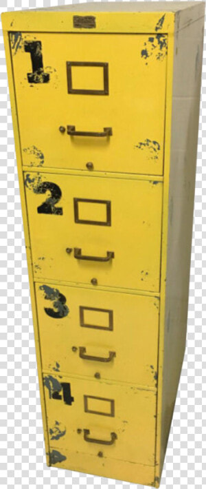 Vintage Yellow File Cabinet With Numbers Chairish  HD Png Download