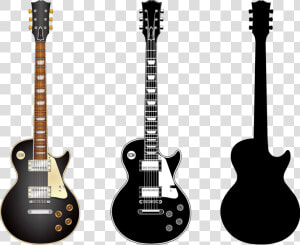 Electric Guitar Silhouette Vector Free At Getdrawings   Epiphone Les Paul Standard  HD Png Download