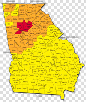 Georgia State Radon Map   Map Of State Swat  HD Png Download