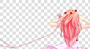 Hair pink hairstyle long Coloring illustration   Anime Girl Red String  HD Png Download