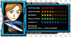 Mii Swordfighter   Wii Fit Trainer Stats  HD Png Download