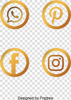 Social Media Icons Png Gold Gold Brush Social Icons    ايقونات مواقع التواصل الاجتماعي  Transparent Png