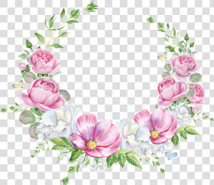 Hand Painted Layout Wedding Background Wall Pattern   Transparent Background Flower Circle  HD Png Download