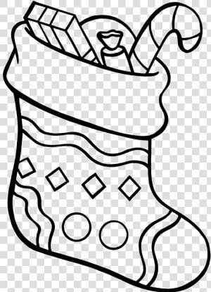 Christmas Stocking Coloring Pages   Coloring Stocking Christmas  HD Png Download