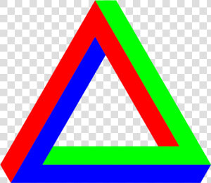 Penrose Triangle Rgb Color Model Green Optical Illusion   Penrose Triangle Clipart  HD Png Download