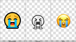 Loudly Crying Face On Various Operating Systems   Smiley  HD Png Download