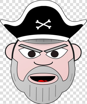 Pirate  Captain  Old  Cartoon  Head  Beard  Hat   Pirate Captain Pirate Face  HD Png Download