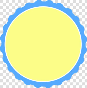 Light Blue  amp  Pale Yellow Scallop Circle Frame Clip   Circle Baby Blue Frame Png  Transparent Png