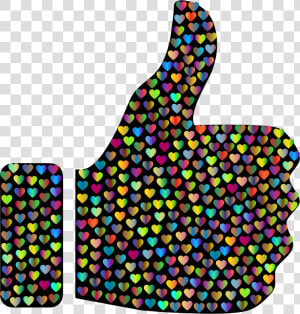 Prismatic Hearts Thumbs Up Silhouette   Thumbs Up Peace  HD Png Download