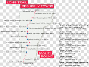 Long Trail Vermont Map  HD Png Download