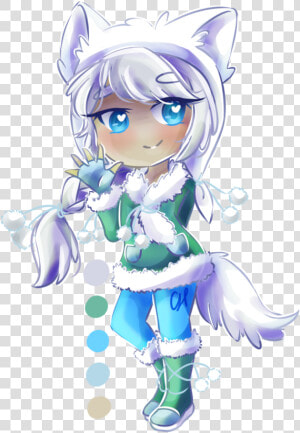 Chibi Fox Girl Drawing   Drawing Anime Arctic Fox  HD Png Download