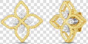 Roberto Coin Princess Flower Small Open Diamond Earrings  HD Png Download