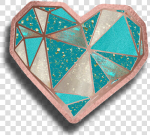  heart  geometric  fractals  rosegold  copper  teal   Triangle  HD Png Download