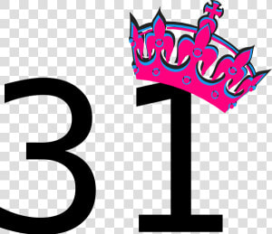 Pink Tilted Tiara And Number 31 Clip Art At Clker Com   Happy Birthday To Me 39  HD Png Download