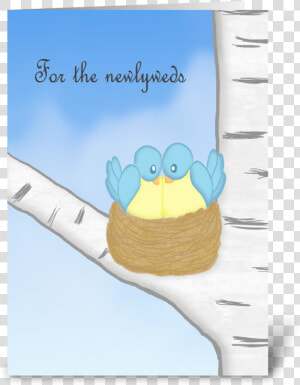 Blue Love Birds Wedding Congratulations Greeting Card   Cartoon  HD Png Download