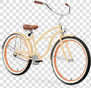 Cream Colored Cruiser Bike  HD Png Download