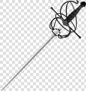 Black Wire Hilt Rapier   Black Rapier Sword  HD Png Download