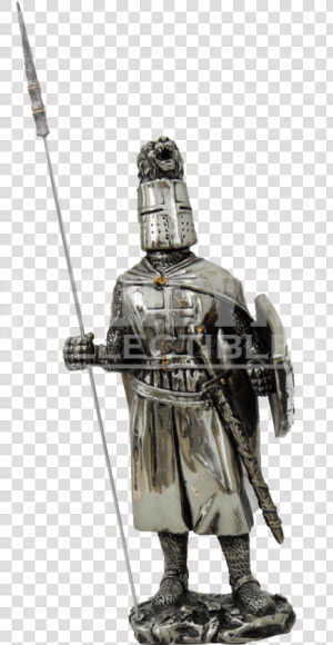 Noble Crusader Knight With Spear Statue   Crusader Knight Statues  HD Png Download