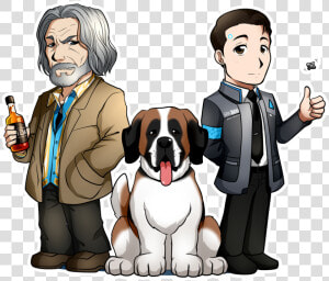 “android Son Hard boiled Eccentric Police Lieutenant   Detroit Become Human Connor And Sumo  HD Png Download