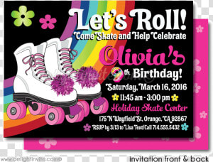 Roller Skate Party Invite Png   Roller Skating Free Birthday Invitation  Transparent Png