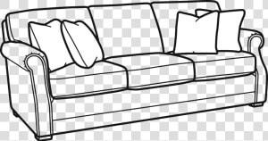 Couch Clipart Side View   Couch Black And White Png  Transparent Png