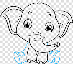 How To Draw Baby Elephant   Drawing Of A Baby Elephant  HD Png Download