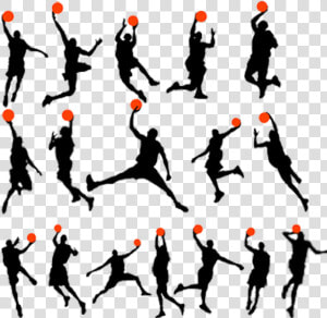 Basketball Silhouette Football Player   Basketball Vector  HD Png Download