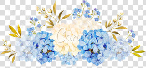 Blue White Jadmine  Hydrangea  Rose Flowers Wedding   Blue Flower Watercolor Png  Transparent Png